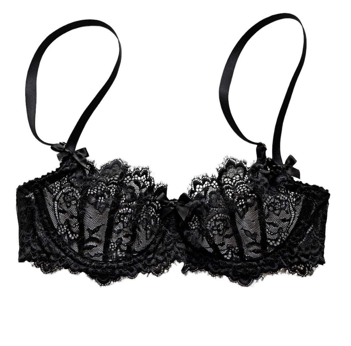 Underwired bra in black lace